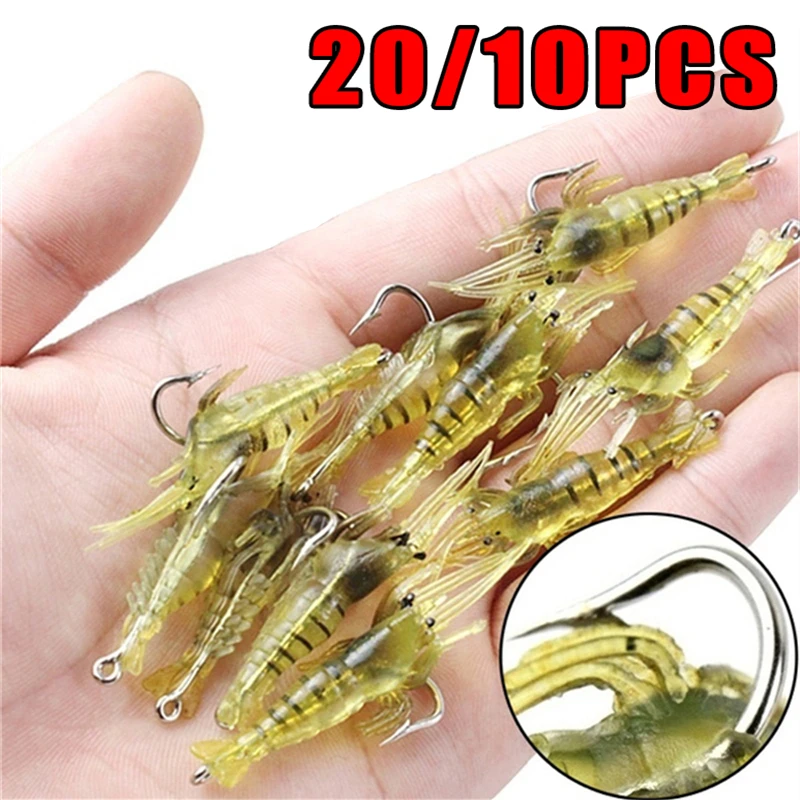 10/20PCS Soft Simulation Shrimp Prawn Lure Hook Crankbaits Fishing Tackle Fishing Lures Artificial Bait Wobblers for Trolling
10/20PCS Soft Simulation Shrimp Prawn Lure Hook Crankbaits Fishing Tackle Fishing Lures Artificial Bait Wobblers for Trolling