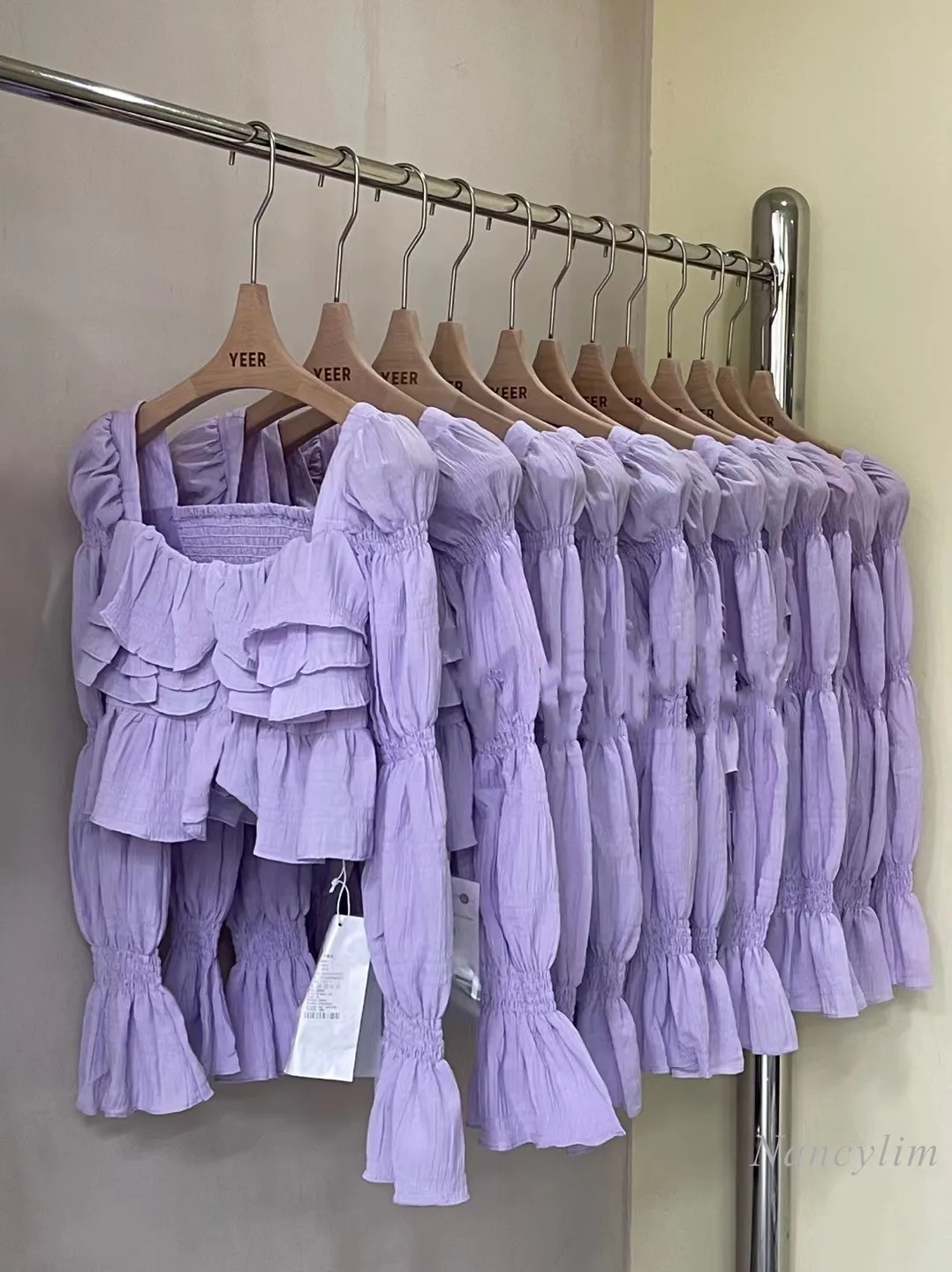 2022 Spring Summer Purple Blouse for Women New Korean Style High Waist Chic Short Top Square Collar Ruffled Long Sleeve Blusa
2022 Spring Summer Purple Blouse for Women New Korean Style High Waist Chic Short Top Square Collar Ruffled Long Sleeve Blusa