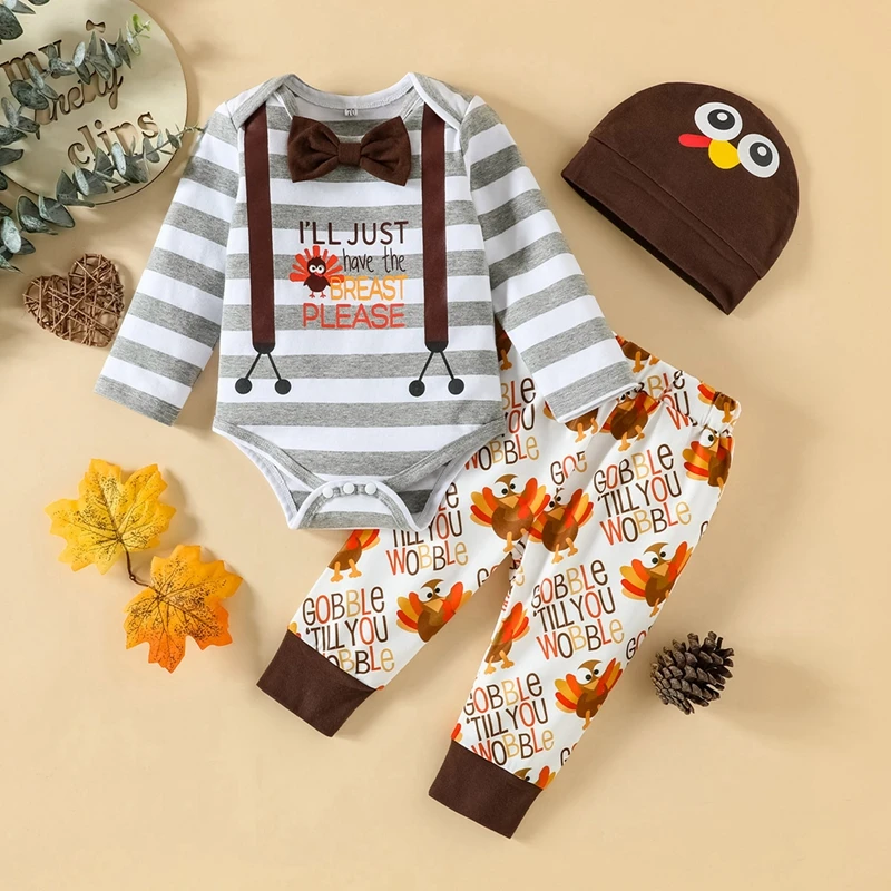 Toddler Baby Boy Thanksgiving clothes Infant Baby Boy Print Thanksgiving 3pcs Suits
Toddler Baby Boy Thanksgiving clothes Infant Baby Boy Print Thanksgiving 3pcs Suits
