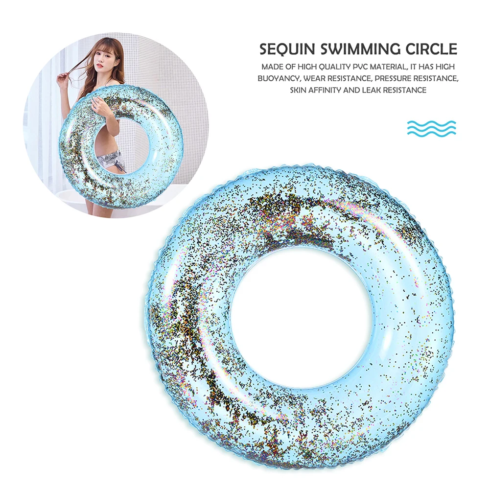 Inflatable Swimming Rings Sequins Summer Beach Float Water Pool Swim Circle Environment Friendly PVC Water Sports Blue
Inflatable Swimming Rings Sequins Summer Beach Float Water Pool Swim Circle Environment Friendly PVC Water Sports Blue