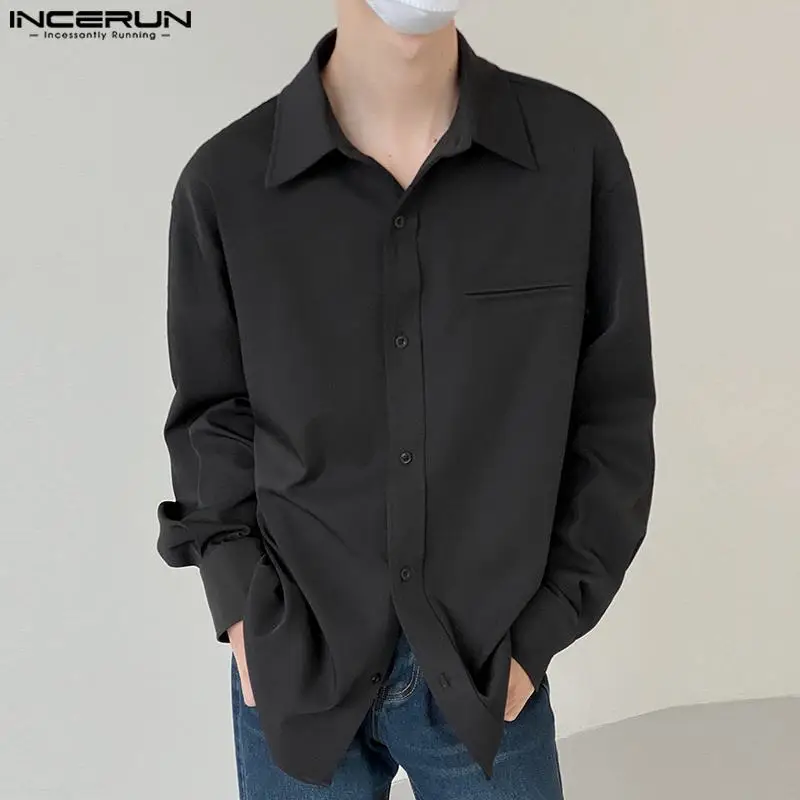 Korean Style New Men's Loose Solid Blouse Casual All-match Simple Male Lapel Vertical Long Sleeve Shirts S-5XL INCERUN Tops 2023
Korean Style New Men's Loose Solid Blouse Casual All-match Simple Male Lapel Vertical Long Sleeve Shirts S-5XL INCERUN Tops 2023