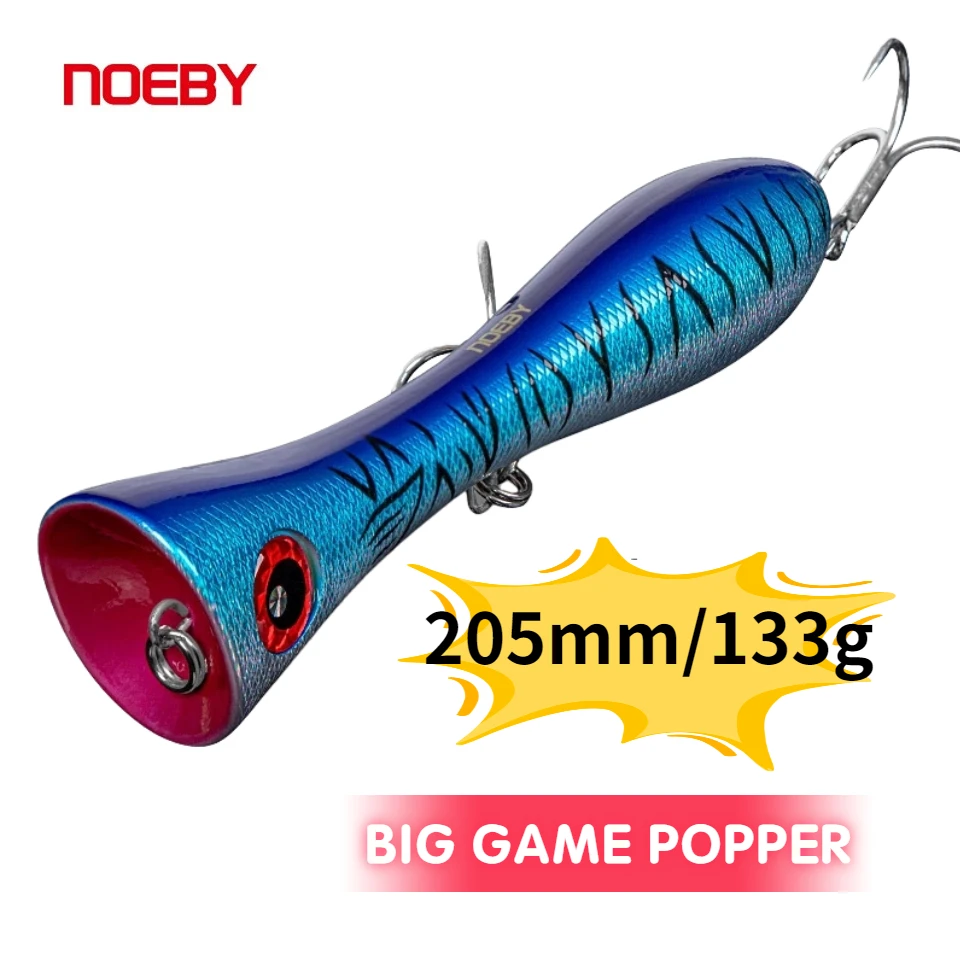 Noeby Big Game Popper Fishing Lure 205mm 133g Topwater Popper Artificial Hard Bait 4/5X Hooks for Heavy Sea GT Tuna Fishing Lure
Noeby Big Game Popper Fishing Lure 205mm 133g Topwater Popper Artificial Hard Bait 4/5X Hooks for Heavy Sea GT Tuna Fishing Lure