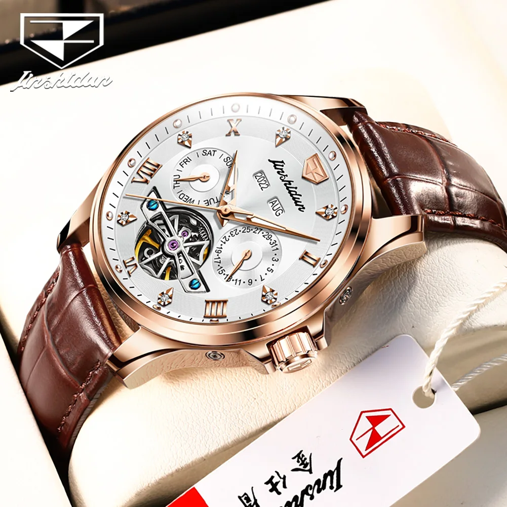 JSDUN Luxury Men Watches Top Brand Automatic Mechanical Wrist Watch for Man Waterproof Leather Strap Luminous flywheel 8926
JSDUN Luxury Men Watches Top Brand Automatic Mechanical Wrist Watch for Man Waterproof Leather Strap Luminous flywheel 8926