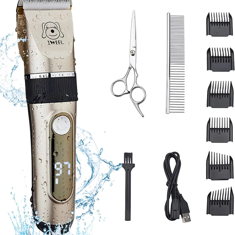 Clippers, 2-speed Professional Rechargeable Cordless Cat Shaver and Low Noise Water Proof Electric Dog Trimmer Pet Grooming Kit
Clippers, 2-speed Professional Rechargeable Cordless Cat Shaver and Low Noise Water Proof Electric Dog Trimmer Pet Grooming Kit