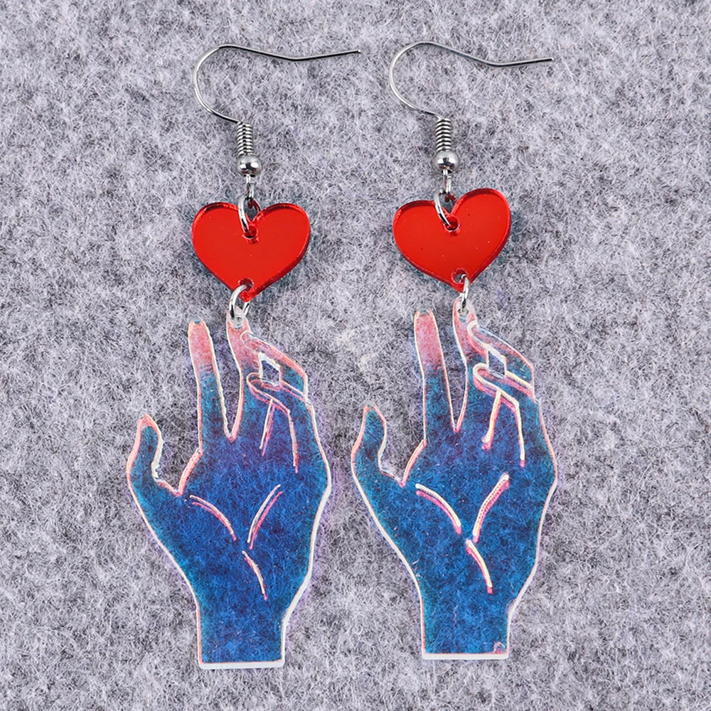 2023 Acrylic LOVE Gesture Pendant Earrings for Women Fantasy Laser Heart Finger Drop Earring Valentine's Day Jewelry Gifts
2023 Acrylic LOVE Gesture Pendant Earrings for Women Fantasy Laser Heart Finger Drop Earring Valentine's Day Jewelry Gifts