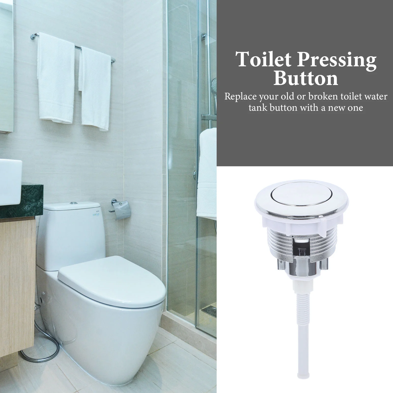 Tank Round Toilet Valve Button Accessory Push Single-button Flush Water Replacement
Tank Round Toilet Valve Button Accessory Push Single-button Flush Water Replacement
