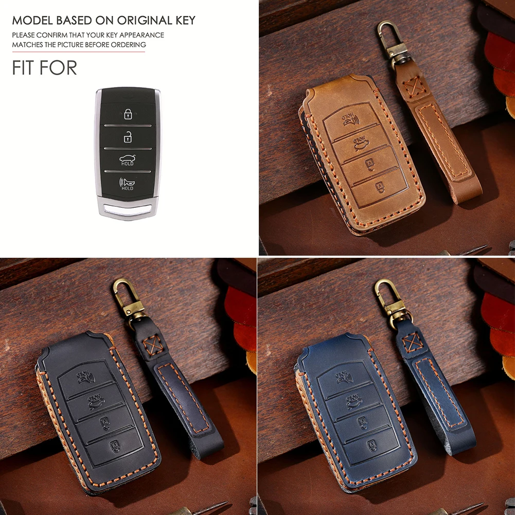 Leather Smart Key Cover Case Car Key Holder Fob Shell For Genesis G70 G80 G90 2021 2017-2021
Leather Smart Key Cover Case Car Key Holder Fob Shell For Genesis G70 G80 G90 2021 2017-2021