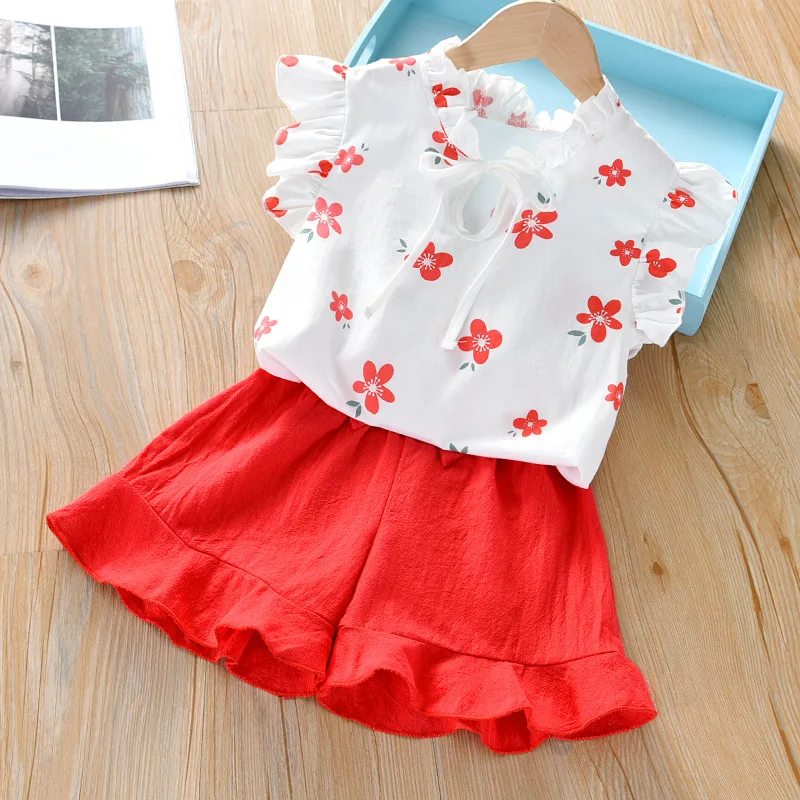 Girls Clothes Set 2022 New Summer Sleeveless Floral Printed Shirt + Solid Ruffle Shorts 2pcs Casual Clothes
Girls Clothes Set 2022 New Summer Sleeveless Floral Printed Shirt + Solid Ruffle Shorts 2pcs Casual Clothes