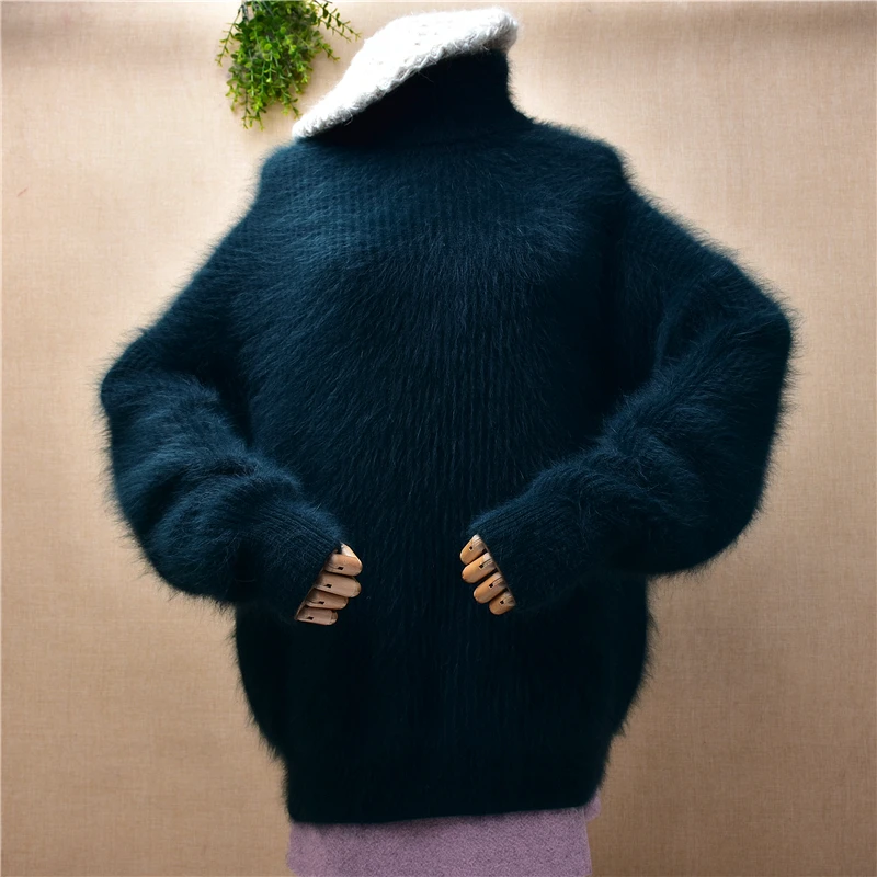 Ladies Women Fashion Hairy Mink Cashmere Knitted Long Sleeves Turtleneck Striped Loose Lazy Oaf Pullover Angora Jumper Sweater
Ladies Women Fashion Hairy Mink Cashmere Knitted Long Sleeves Turtleneck Striped Loose Lazy Oaf Pullover Angora Jumper Sweater