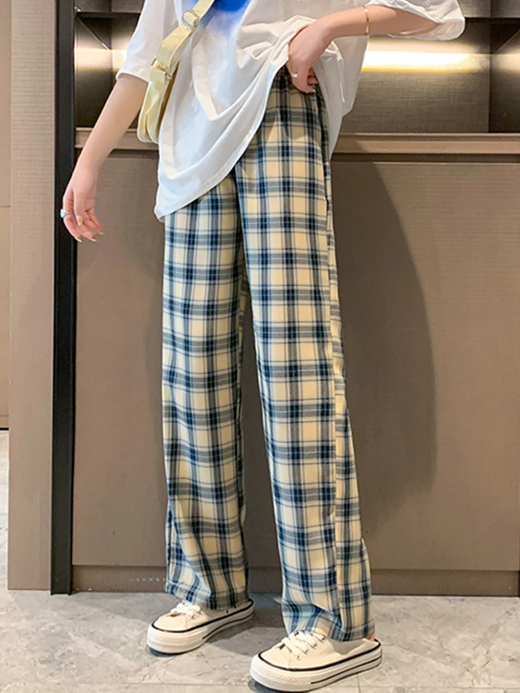 2022 Summer Retro Yellow Gray Plaid Pants Female Loose Straight Casual Women Pants High Waist Thin Wide Leg Trousers streetwear
2022 Summer Retro Yellow Gray Plaid Pants Female Loose Straight Casual Women Pants High Waist Thin Wide Leg Trousers streetwear