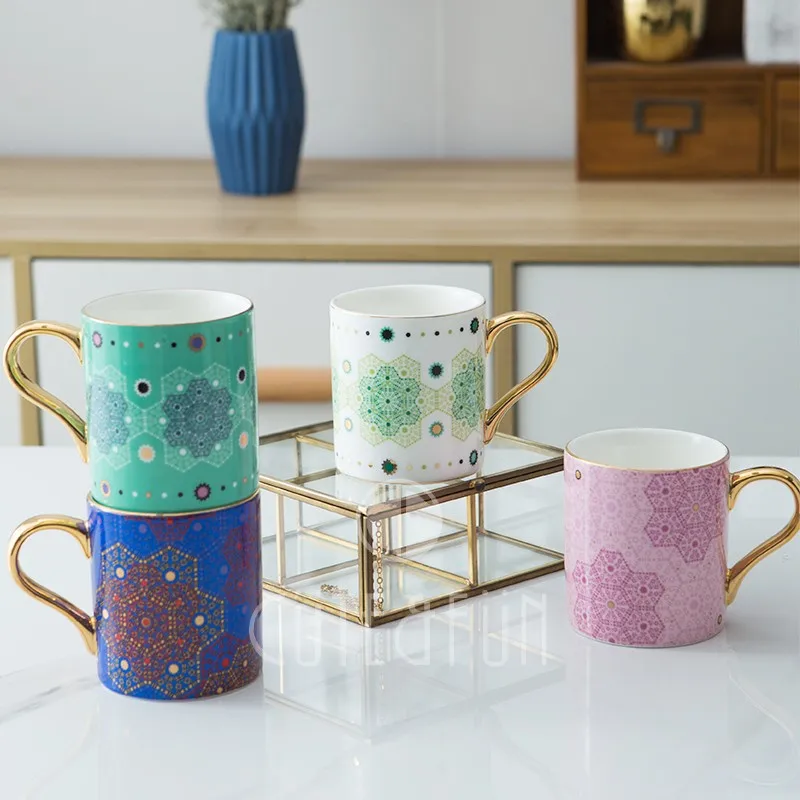 

Набор креативных кофейных чашек и блюдец в скандинавском стиле, домашние высококачественные кофейные чашки для завтрака, керамические современные дизайнерские кружки, кружки, милая чашка