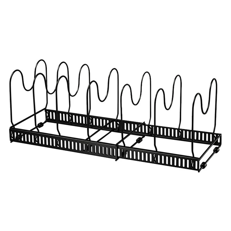 Expandable Pan Rack Organizer,Kitchen Cookware Pantry Cabinet Storage Rack with 7 Expandable and Adjustable Compartments
Expandable Pan Rack Organizer,Kitchen Cookware Pantry Cabinet Storage Rack with 7 Expandable and Adjustable Compartments