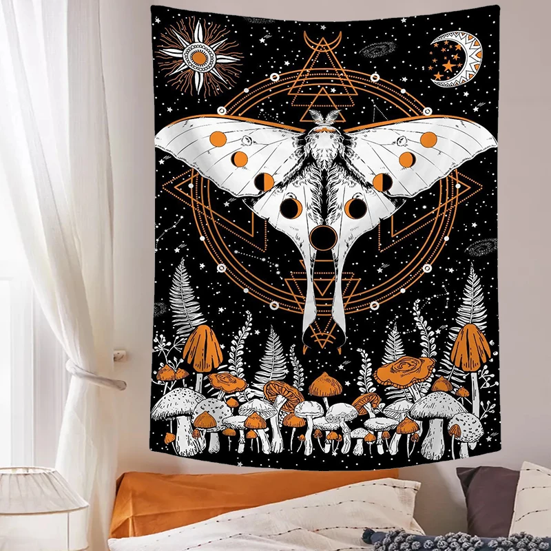 Tapiz de fase lunar para colgar en la pared, tapiz de flor, polilla, seta, Mandala, decoración de dormitorio, colcha, decoración
Tapiz de fase lunar para colgar en la pared, tapiz de flor, polilla, seta, Mandala, decoración de dormitorio, colcha, decoración