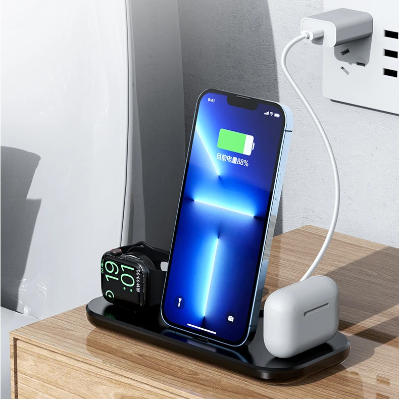 Складная Беспроводная зарядная док-станция 15 Вт 3 в 1 для iPhone 14 13 11 12 Pro Max Airpods 3 Pro iWatch 7 6 SE 
Складная Беспроводная зарядная док-станция 15 Вт 3 в 1 для iPhone 14 13 11 12 Pro Max Airpods 3 Pro iWatch 7 6 SE