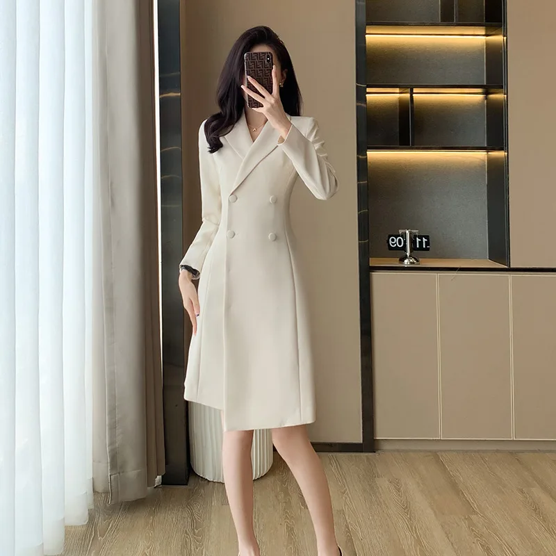 Early Spring French Design Sense Mid length Professional Skirt Spring and Autumn Double breasted Irregular Casual OL Suit Dress
Early Spring French Design Sense Mid length Professional Skirt Spring and Autumn Double breasted Irregular Casual OL Suit Dress