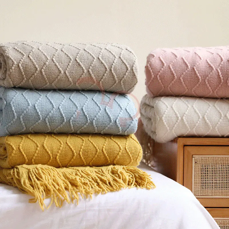 Nordic Knit Plaid Blanket with Pom Pom Boho Super Soft Bed Sofa Bed Cover Plaid Upholstery
Nordic Knit Plaid Blanket with Pom Pom Boho Super Soft Bed Sofa Bed Cover Plaid Upholstery