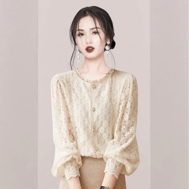 Female 2022 new early autumn women's temperament lace shirt temperament lantern sleeve long-sleeved bottoming foreign clothing
Female 2022 new early autumn women's temperament lace shirt temperament lantern sleeve long-sleeved bottoming foreign clothing