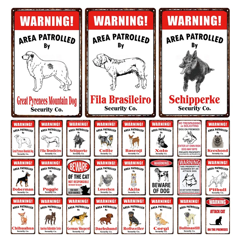 Animals Pet Dog Metal Painting Area Patrolled Warning Tin Sign Pet Shop Wall Decoration Family Doorplate Vintage Tin Plaque d3
Animals Pet Dog Metal Painting Area Patrolled Warning Tin Sign Pet Shop Wall Decoration Family Doorplate Vintage Tin Plaque d3