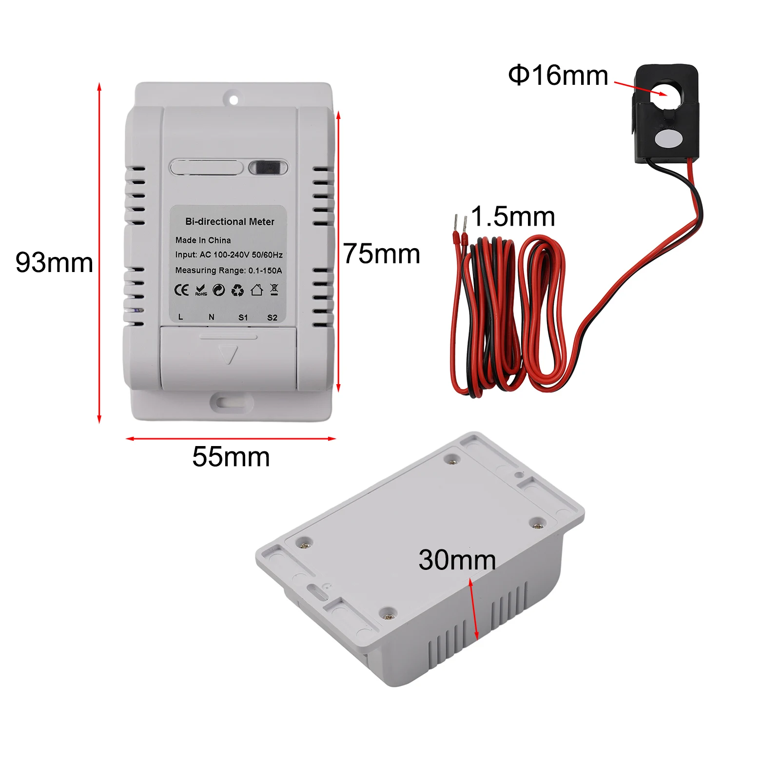 Wifi Smart Meter AC 100V-240V Bi Directionele Current Energie Meter Home Monitoring Sensortransformer High Quality
Wifi Smart Meter AC 100V-240V Bi Directionele Current Energie Meter Home Monitoring Sensortransformer High Quality