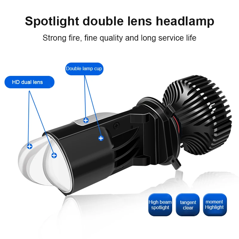 

High Beam Concentrator Effective H4 Far And Near Integrated Double Optical Lens Practical Fisheye Lamp Stable Durable Universal