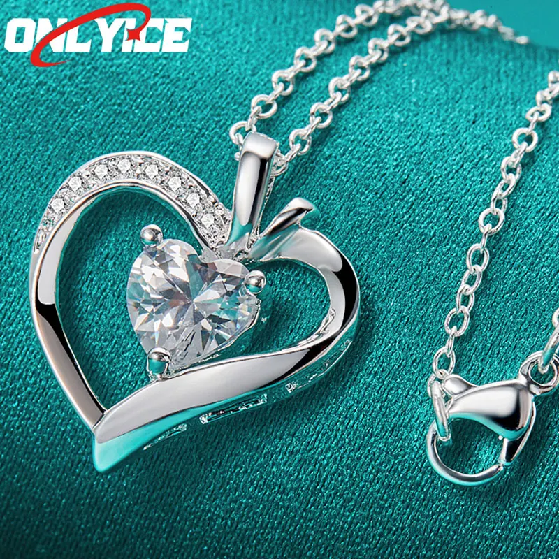 925 Sterling Silver Heart Zircon Pendant Necklace 16-30 Inch Snake Chain Ladies Party Engagement Wedding Premium Jewelry
925 Sterling Silver Heart Zircon Pendant Necklace 16-30 Inch Snake Chain Ladies Party Engagement Wedding Premium Jewelry