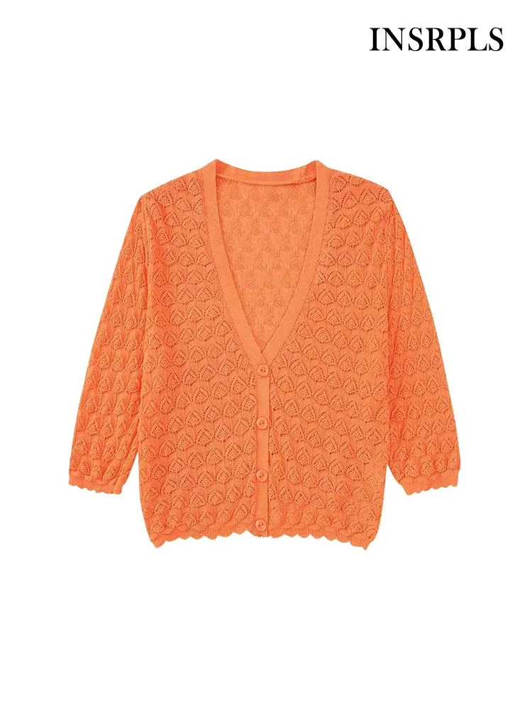 Женский вязаный Укороченный кардиган с пуговицами спереди и коротким рукавом 
Женский вязаный Укороченный кардиган с пуговицами спереди и коротким рукавом