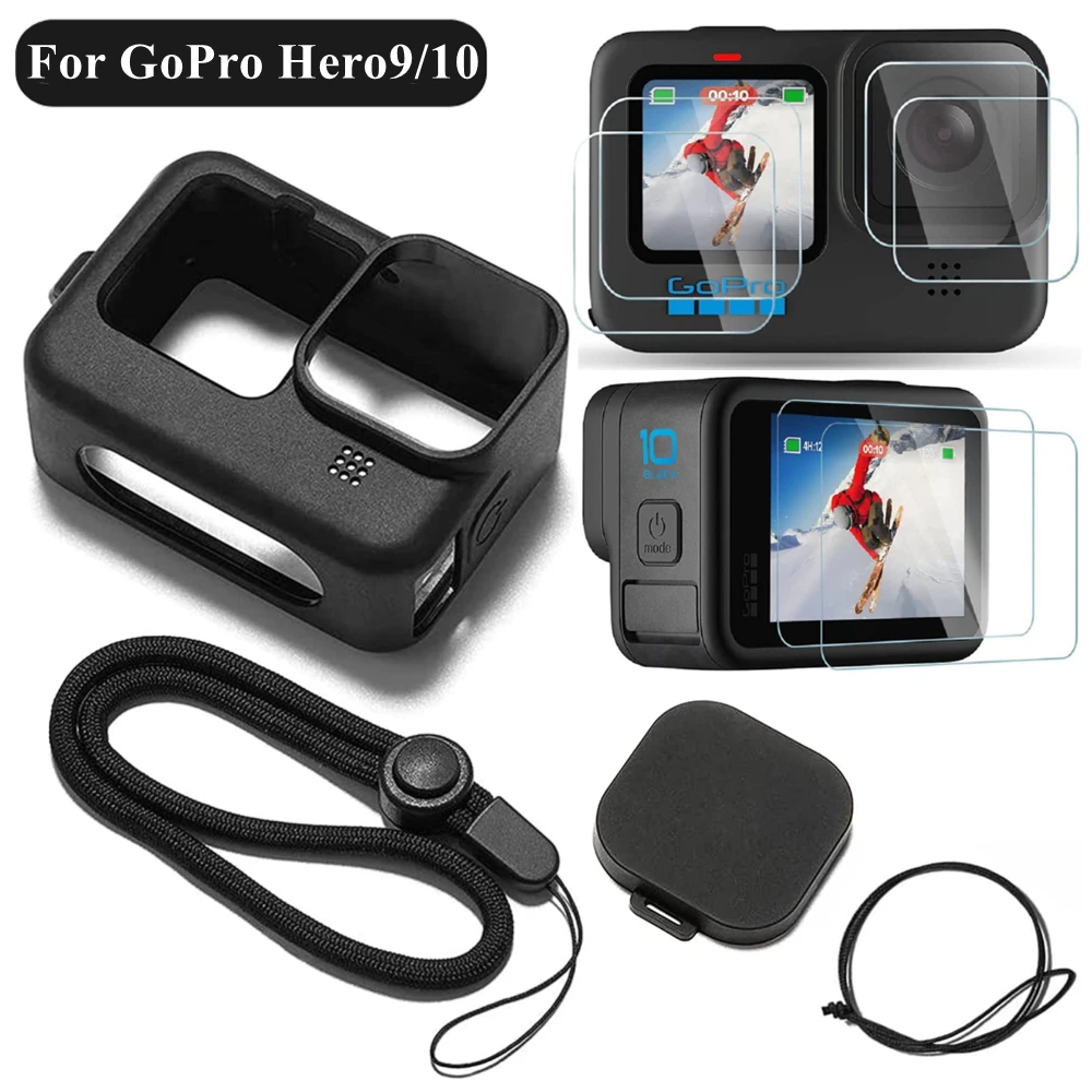 For Gopro Hero 10 9 Black Soft Silicone Case For Go pro Hero 10 9 Silicone Protective Glass Full Cover Shell Camera Accessorie
For Gopro Hero 10 9 Black Soft Silicone Case For Go pro Hero 10 9 Silicone Protective Glass Full Cover Shell Camera Accessorie