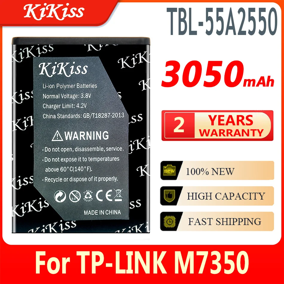 

3050mAh KiKiss TBL-55A2550 Battery For TP-LINK M7350 TL-TR961 2500L 4G LTE WIFI Router Hotspot Modem Batteries ACCU