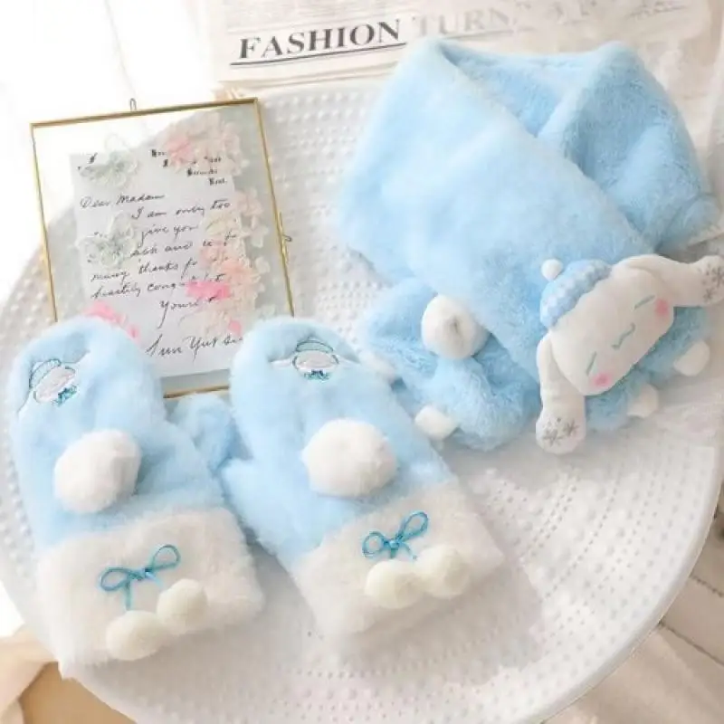 Cute New Sanrio Plush Scarf Gloves Cinnamoroll Mymelody Cartoon Parent-Child Scarf Winter Cold Proof Warm Cycling Gloves 
Cute New Sanrio Plush Scarf Gloves Cinnamoroll Mymelody Cartoon Parent-Child Scarf Winter Cold Proof Warm Cycling Gloves