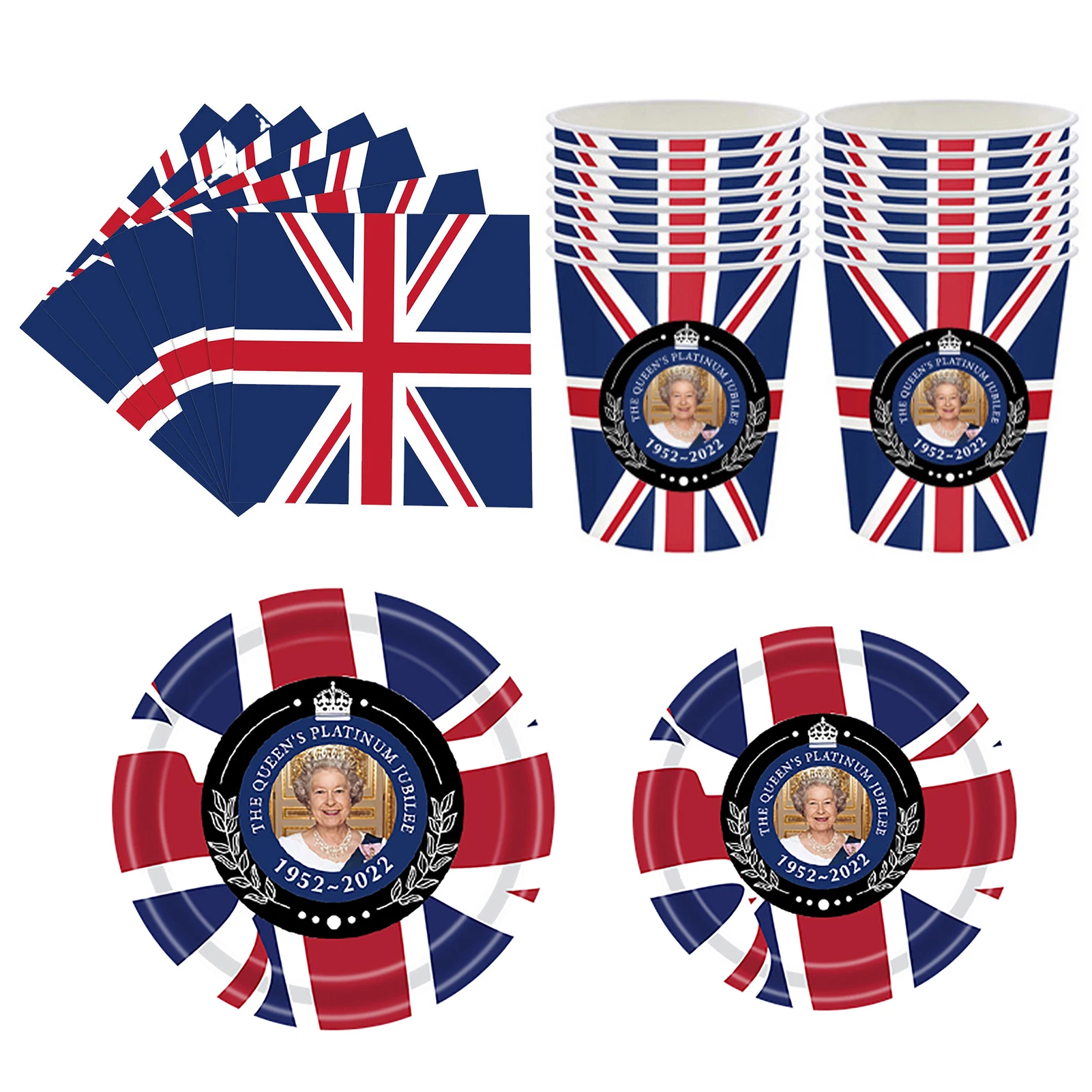 114Pcs Union Jack Tableware Set Union Jack Tablecloth/Plates/Cups British Flag Paper Tableware Kit Supplies For Platinums
114Pcs Union Jack Tableware Set Union Jack Tablecloth/Plates/Cups British Flag Paper Tableware Kit Supplies For Platinums