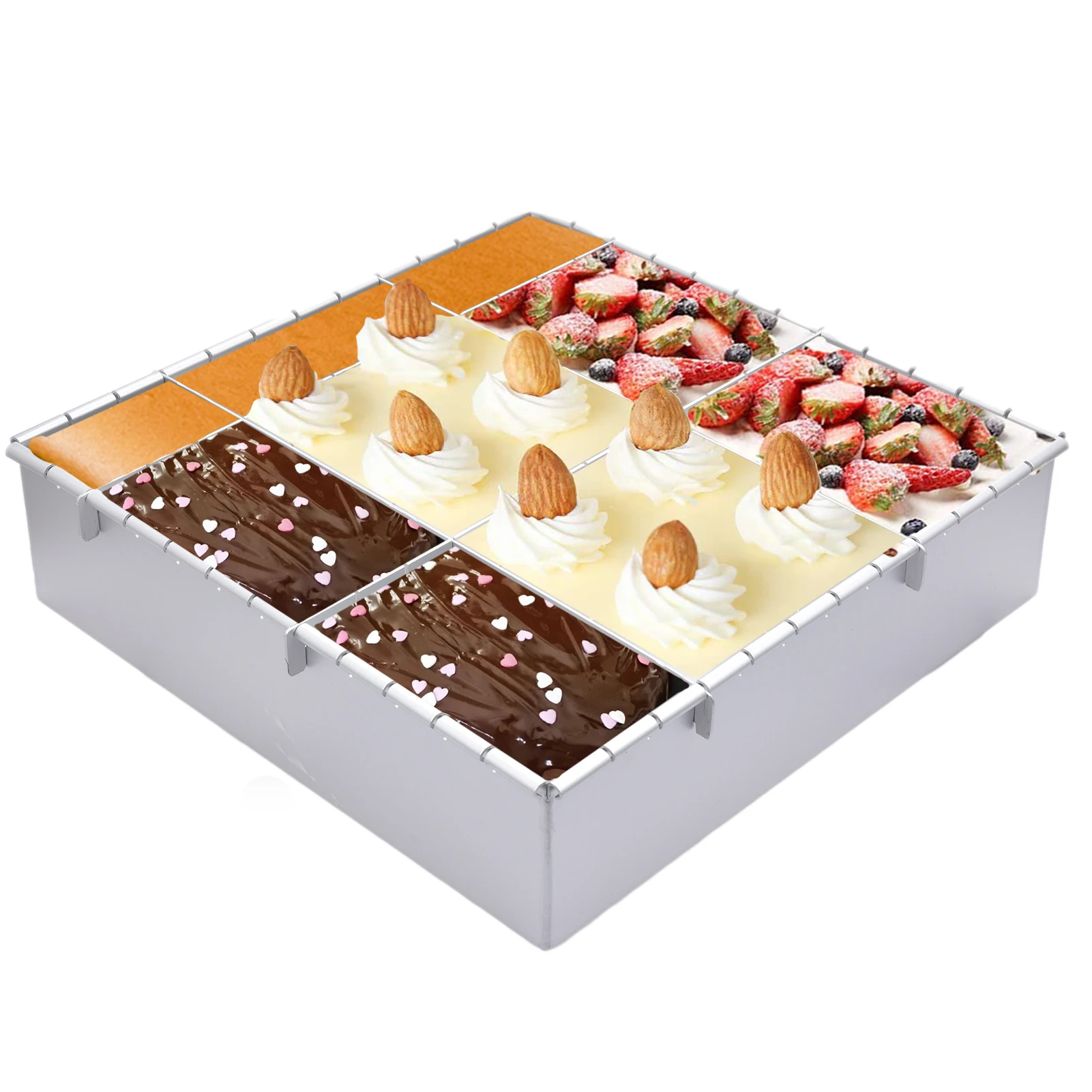 Форма для торта Battenberg, 1-12 дюймов, прямоугольная, квадратная, регулируемая форма для торта, «сделай сам», фотомусс для торта, инструмент для в...
Форма для торта Battenberg, 1-12 дюймов, прямоугольная, квадратная, регулируемая форма для торта, «сделай сам», фотомусс для торта, инструмент для в...