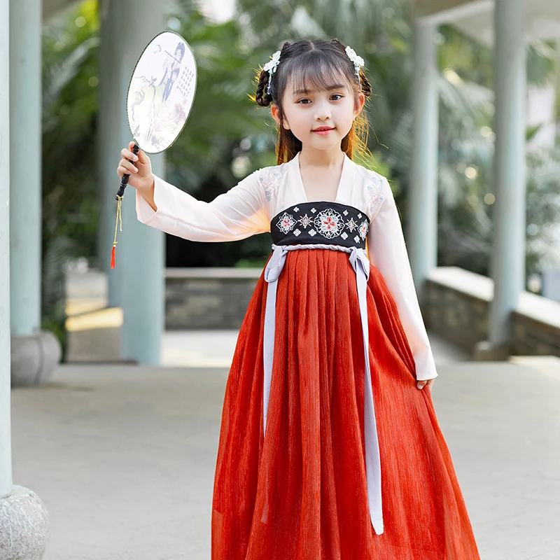 Hanfu Child Chinese Costume Vintage Court Cute Loose Embroidery Girl Fairy Dresses for Girls Ancient China Party Stage Dress
Hanfu Child Chinese Costume Vintage Court Cute Loose Embroidery Girl Fairy Dresses for Girls Ancient China Party Stage Dress