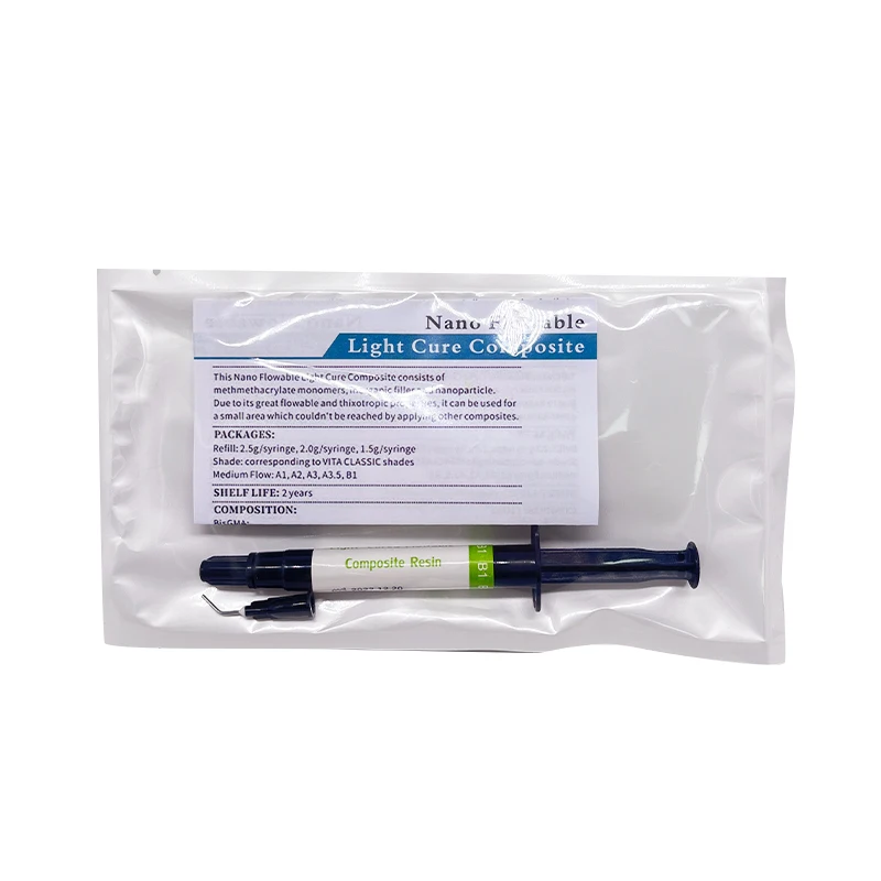Dental Resin Light-Curable Flowable Fluid Materials Bonding Etch Composite Material 2.5g Oral Filling Tools