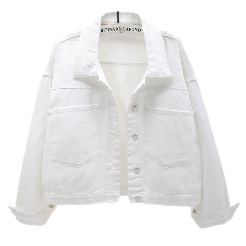 Spring Autumn White Denim Jacket Coat Women Big Pocket Batwing Sleeve Cowboy Outerwear Loose Casual Short Jeans Jackets Female 
Spring Autumn White Denim Jacket Coat Women Big Pocket Batwing Sleeve Cowboy Outerwear Loose Casual Short Jeans Jackets Female