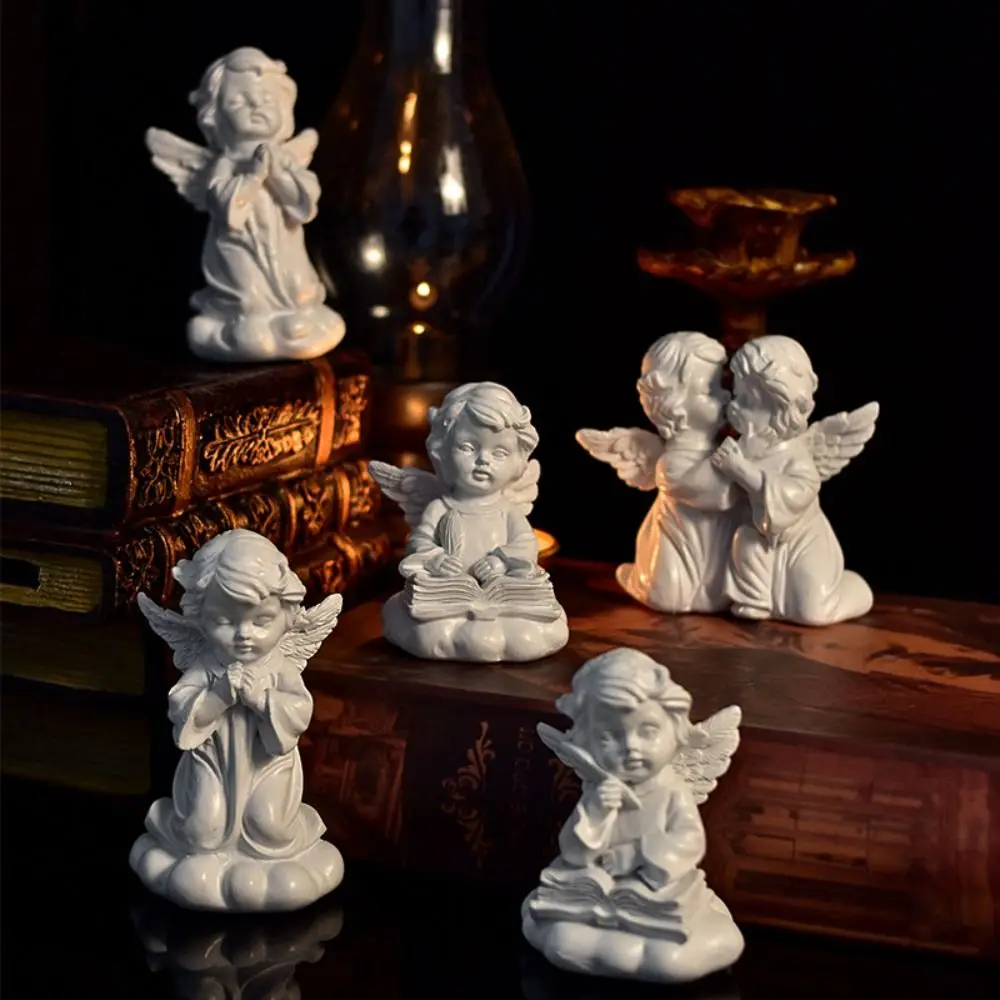 

Bookcase Decorative Resin Crafts High Quality Small Decorative Angel Figurine Flower Fairy Desktop Ornaments Sculpture