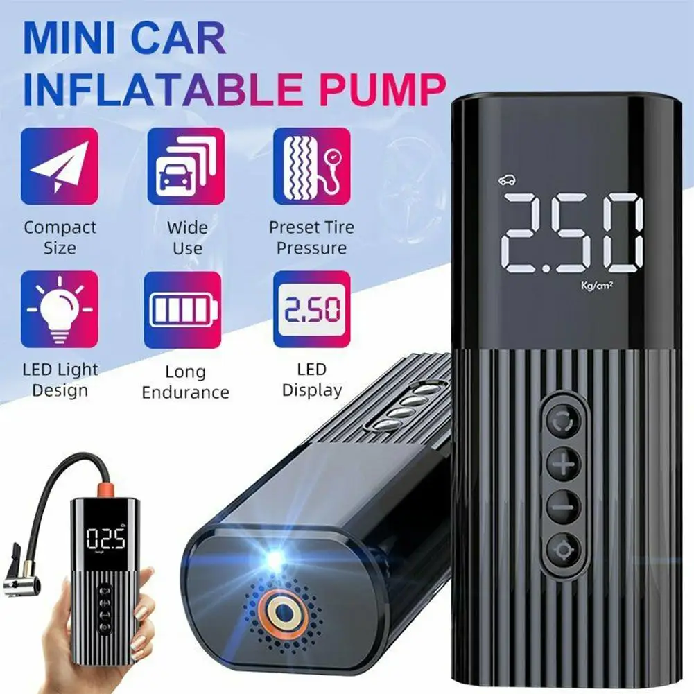 Portable Mini Inflator Pump Multi-functional WiredDigital Display Air Compressor TirePressure Monitoring Pump With Light for Car
Portable Mini Inflator Pump Multi-functional WiredDigital Display Air Compressor TirePressure Monitoring Pump With Light for Car