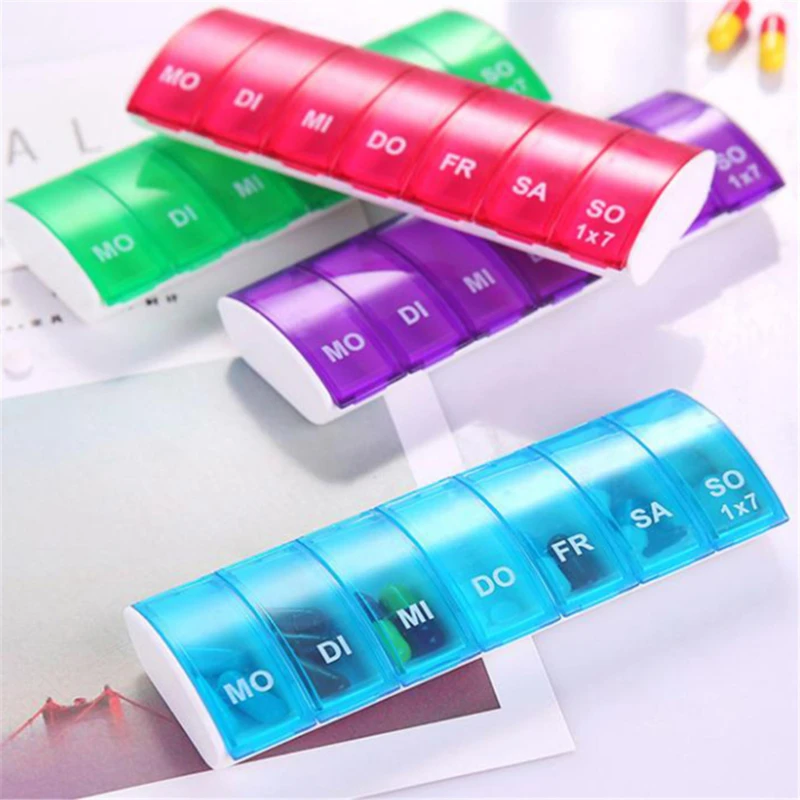 1PC Portable 7 Days Weekly Tablet Pill Medicine Box Holder Storage Organizer Container Case Pill Box Splitters
1PC Portable 7 Days Weekly Tablet Pill Medicine Box Holder Storage Organizer Container Case Pill Box Splitters