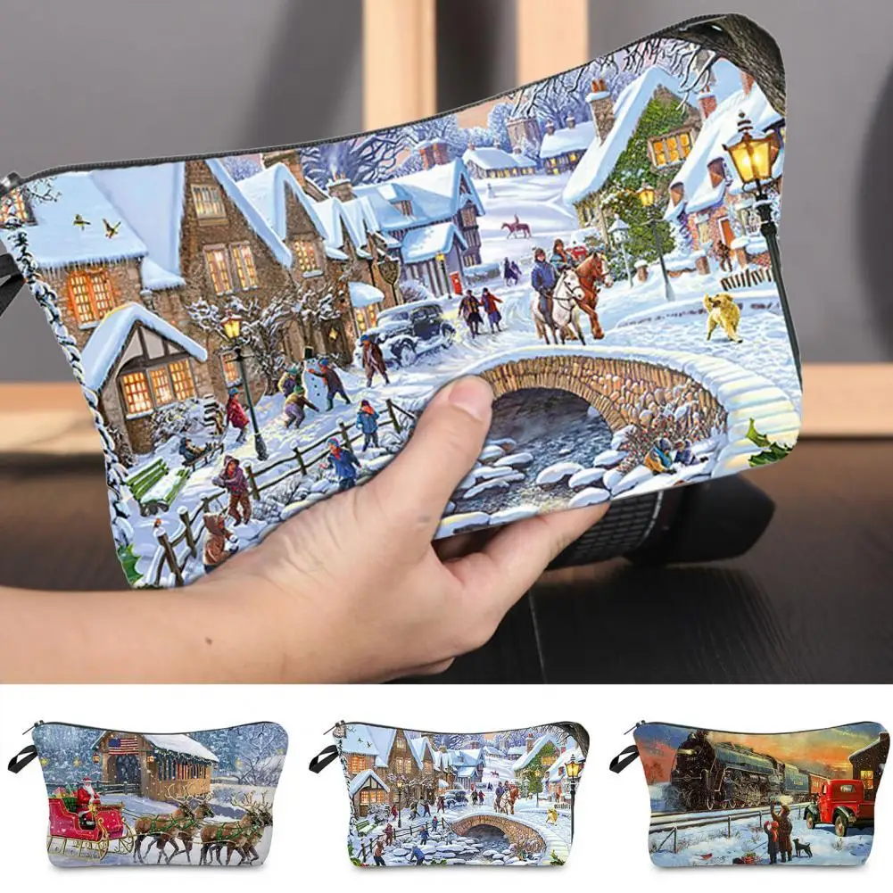 Smooth Zipper Cosmetic Bag Polyester Delicate Workmanship Elk Print Large Capacity Durable Beauty Handbag for Vacation
Smooth Zipper Cosmetic Bag Polyester Delicate Workmanship Elk Print Large Capacity Durable Beauty Handbag for Vacation
