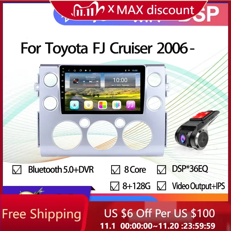 Автомобильный GPS-навигатор для Toyota FJ Cruiser 2006, 4 + 64 ГБ, Android 11, Авторадио, стерео, мультимедийный плеер с Wi-Fi, 4G, AHD, CARPLAY 
Автомобильный GPS-навигатор для Toyota FJ Cruiser 2006, 4 + 64 ГБ, Android 11, Авторадио, стерео, мультимедийный плеер с Wi-Fi, 4G, AHD, CARPLAY