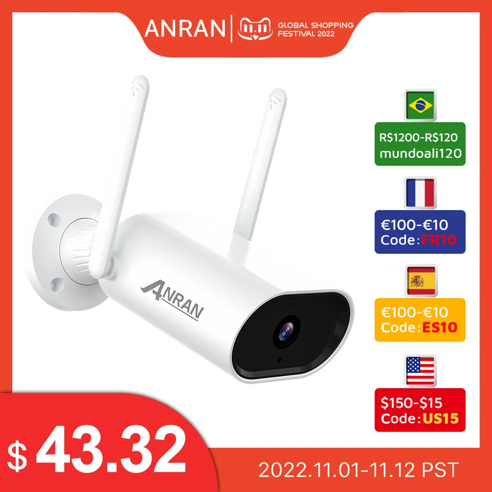 IP-камера ANRAN 1296P уличная Водонепроницаемая с поддержкой Wi-Fi и управлением через приложение
IP-камера ANRAN 1296P уличная Водонепроницаемая с поддержкой Wi-Fi и управлением через приложение