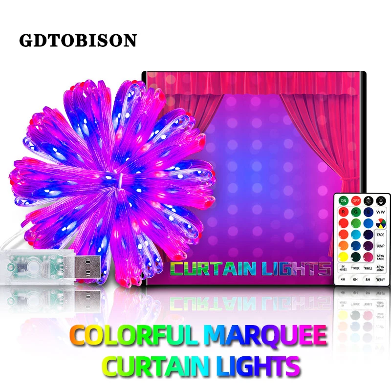 RGB Curtain LED String Lights 3X3M USB Fairy Festoon Home Outdoor Bedroom Christmas Decoration Horse Race Lamp Garland
RGB Curtain LED String Lights 3X3M USB Fairy Festoon Home Outdoor Bedroom Christmas Decoration Horse Race Lamp Garland