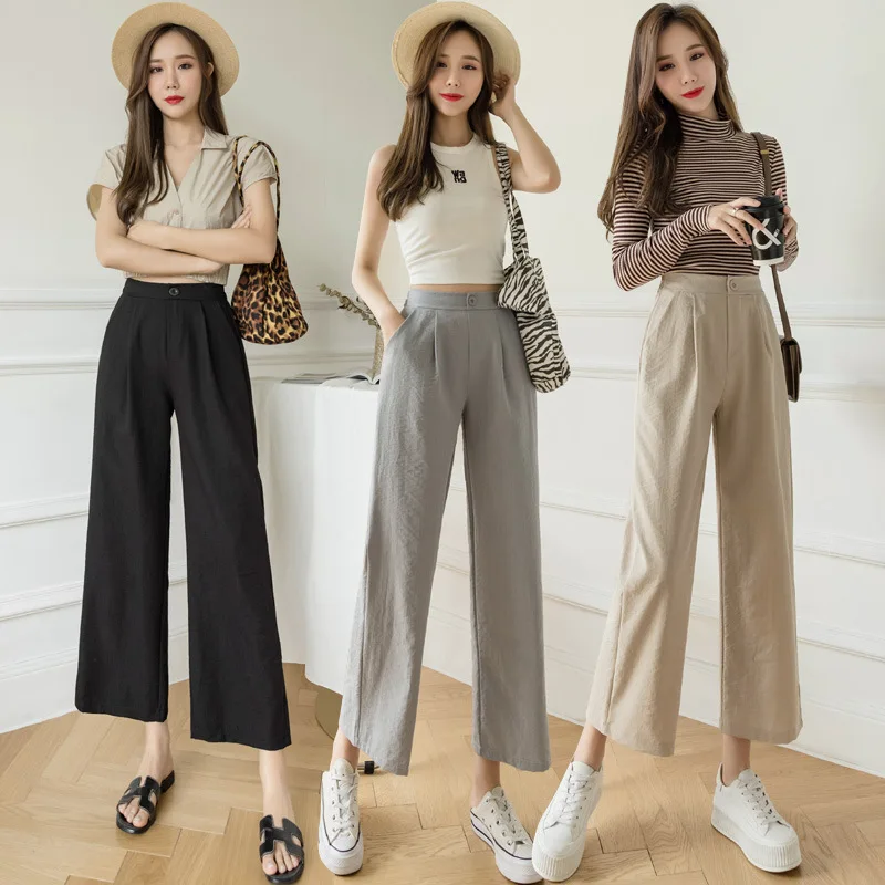 Y2k Pants Woman Wide-leg Pants Spring Summer New Cotton and Linen Ninth Pants Loose and Thin Linen Thin Casual High Waist Pants
Y2k Pants Woman Wide-leg Pants Spring Summer New Cotton and Linen Ninth Pants Loose and Thin Linen Thin Casual High Waist Pants