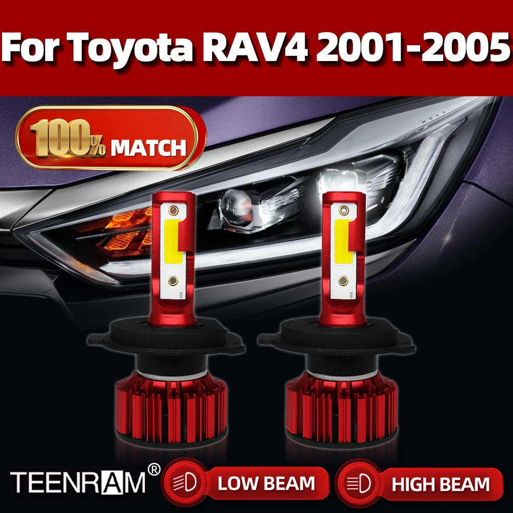 

H4 Canbus Led Car Lights 120W 20000LM Turbo Car Headlight Bulbs High Low Beam 12V 6000K For Toyota RAV4 2001 2002 2003 2004 2005