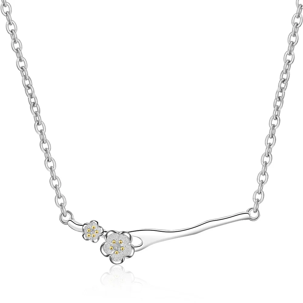 New Fashion Sweet Branches Cherry Blossom 925 Sterling Silver Jewelry Popular Flower Exquisite Clavicle Chain Necklaces XZN073 
New Fashion Sweet Branches Cherry Blossom 925 Sterling Silver Jewelry Popular Flower Exquisite Clavicle Chain Necklaces XZN073
