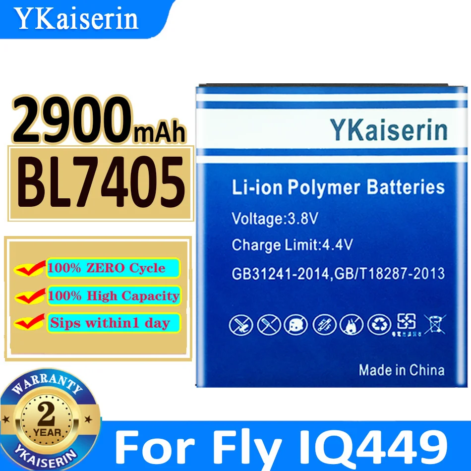 YKaiserin BL7405 2900mAh CellPhone Battery For Fly IQ449 Iq 449 BL 7405 BL-7405 Replacement Li-ion Batteries Batteria
YKaiserin BL7405 2900mAh CellPhone Battery For Fly IQ449 Iq 449 BL 7405 BL-7405 Replacement Li-ion Batteries Batteria