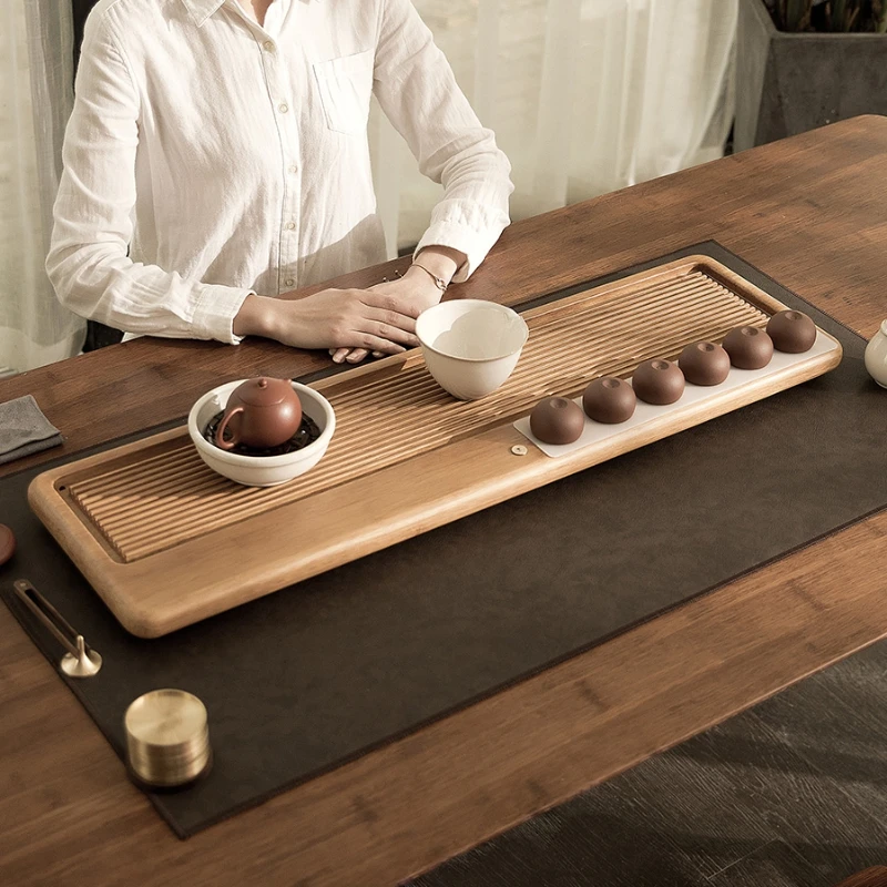 Drainage Japanese Tea Tray Wooden Cups Gong Fu Modern Non Slip Tea Pot Tray Desk Moveable Bandeja Rectangular House Decoration 
Drainage Japanese Tea Tray Wooden Cups Gong Fu Modern Non Slip Tea Pot Tray Desk Moveable Bandeja Rectangular House Decoration