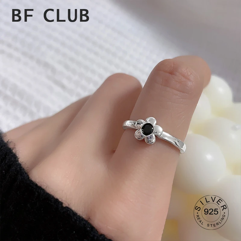100% Solid 925 Silver Color Black Stone Flower Open Rings For Women Vintage Geometric Retro Anillos Party Gifts Accessories
100% Solid 925 Silver Color Black Stone Flower Open Rings For Women Vintage Geometric Retro Anillos Party Gifts Accessories