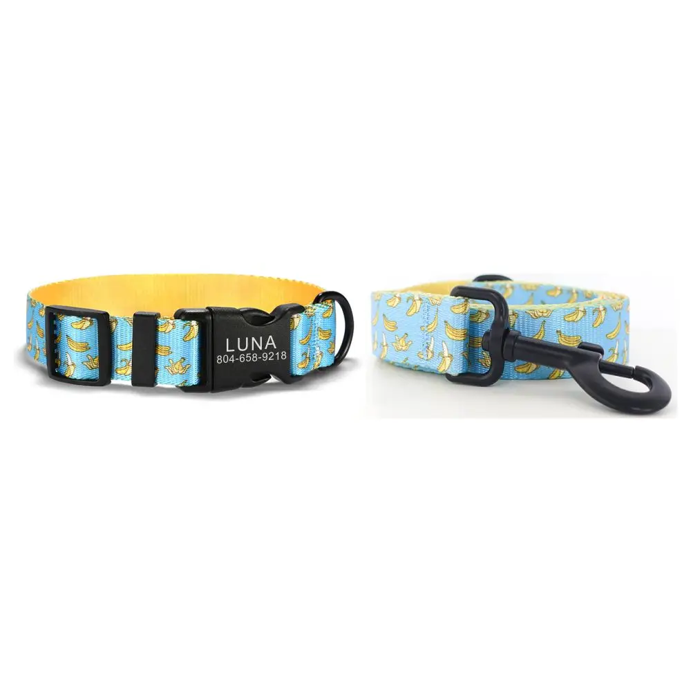 Personalized Pet Collar Customized Nameplate ID Adjustable Blue Banana Soft Fiber Cat Dog Collars Lead Leash
Personalized Pet Collar Customized Nameplate ID Adjustable Blue Banana Soft Fiber Cat Dog Collars Lead Leash