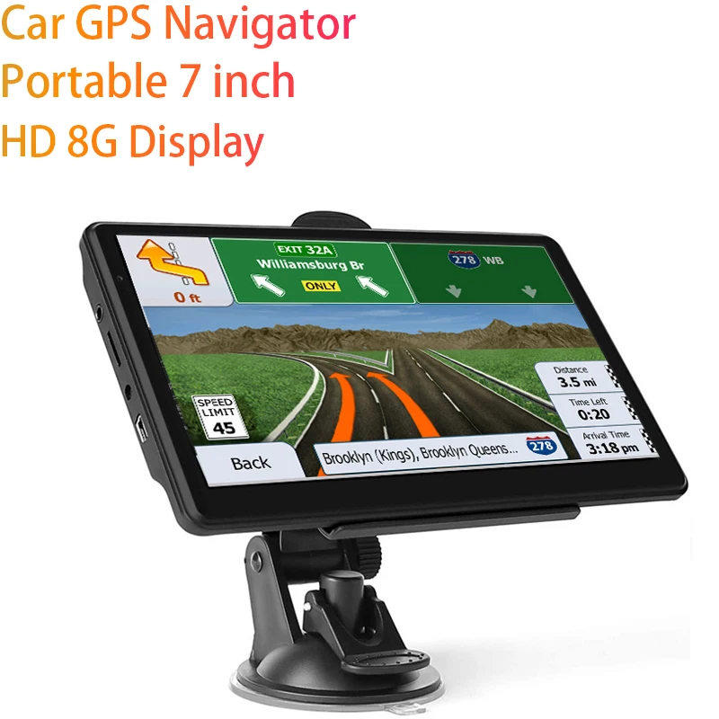 

2022 New Car GPS Navigation 7 Inch Touch Screen HD Car GPS Navigator Truck Sunshade Sat Nav 256M+8G Europe Map GPS Navigators