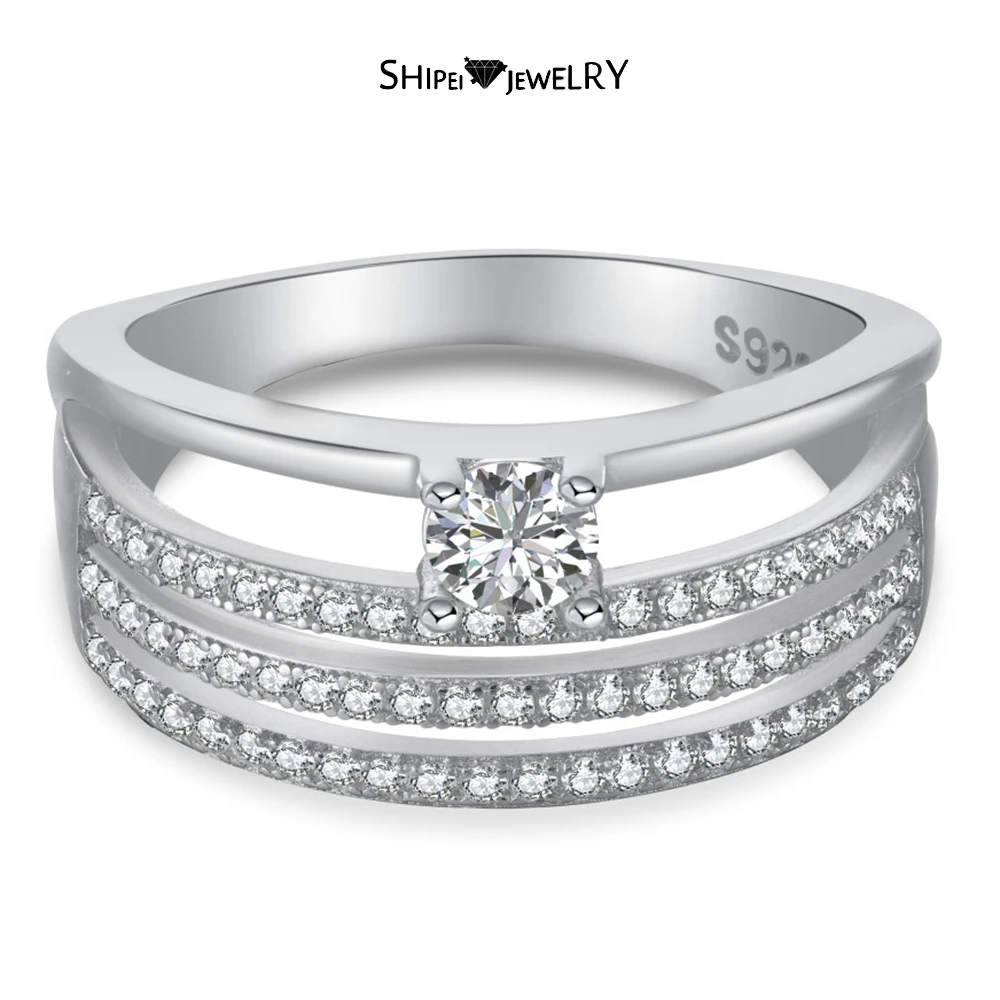 Shipei 100% 925 Sterling Silver Round Cut High Carbon Diamond Gemstone Fashion Ring for Women Wedding Party Jewelry Wholesale
Shipei 100% 925 Sterling Silver Round Cut High Carbon Diamond Gemstone Fashion Ring for Women Wedding Party Jewelry Wholesale